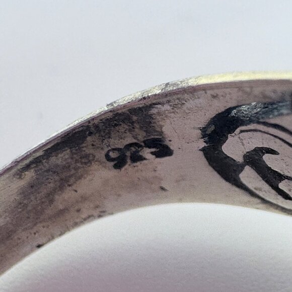 VTG Sterling Silver 925 Druzy Quartz Floral Shoulder Statement Ring Size 9 - Picture 8 of 8